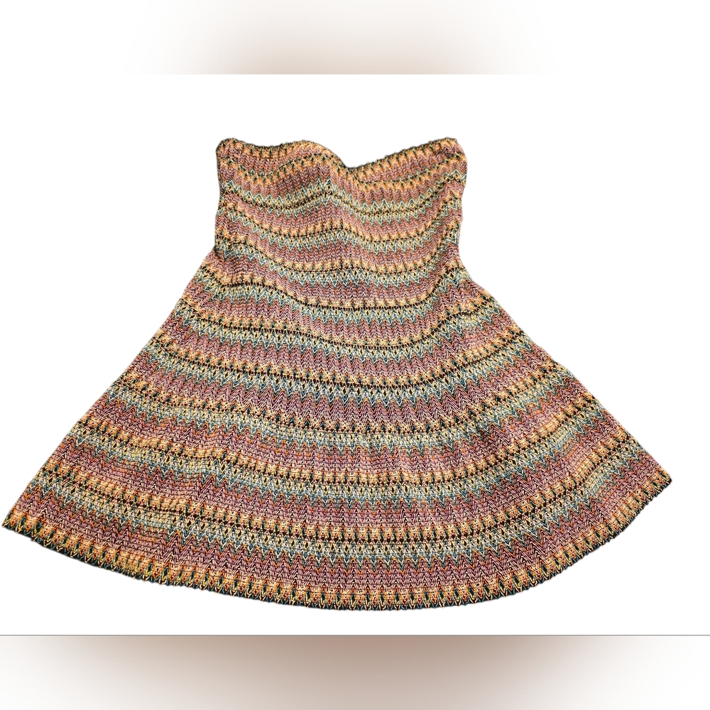 WOW Couture Strapless Multicolor Textured Bandage Mini Cocktail Dress Size M